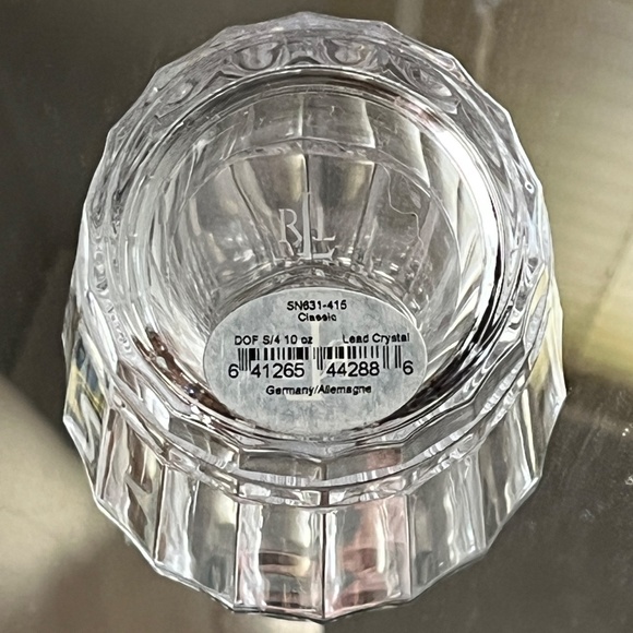 2008 Ralph Lauren  3 NWT 2008 Ralph Lauren Classic Pattern Cut Crystal Double Old Fashion Tumbler